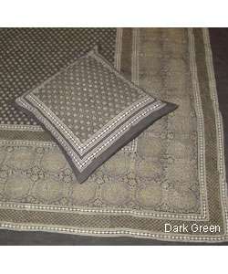 Vegetable Dyed Hand block Printed Bedspreads (India)  