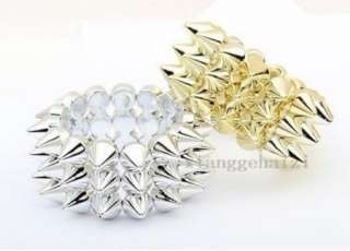   Jewelry Punk Style 3 Lines Spike Hedgehog Rivets Bracelet New Star HOT