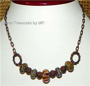 Boro Bundle Gypsy Style Vintage Copper Necklace   Free Matching 