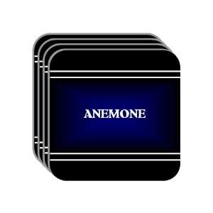   Name Gift   ANEMONE Set of 4 Mini Mousepad Coasters (black design