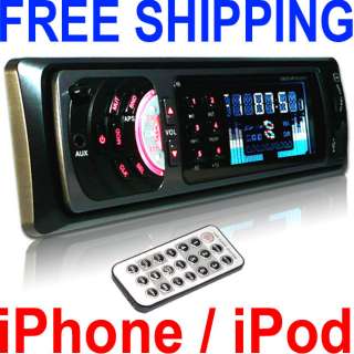 Car in dash USB SD MP3 Stereo Radio Audio iPhone Aux Player Detachable 
