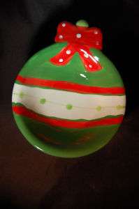 CHRISTMAS CERAMIC DIP BOWL / SPOON REST  