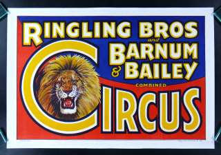 RINGLING BROS BARNUM BAILEY ORIGINAL LION CIRCUS POSTER  