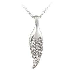 Sterling Silver Diamond Accent Chili Pepper Necklace  Overstock