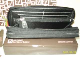 Stone Mountain Genuine Leather Checkbook Wallet Black NWT  