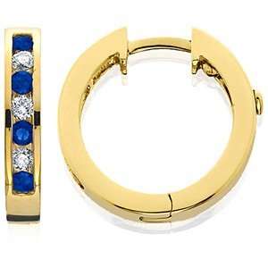   and Diamond hoop earrings in 14kt Yellow Gold 0.30cts Amoro Jewelry