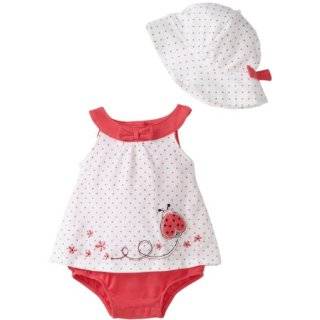 First Impressions Baby Sunsuit, Ladybug Sun Dress, Pink / White, Size 