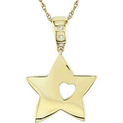 10k Yellow Gold Diamond Accent Star Necklace  Overstock
