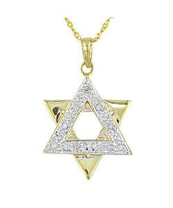 10k Gold Diamond Star of David Necklace  