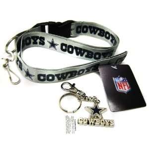  Gray Dallas Cowboys Keychain Lanyard Pack