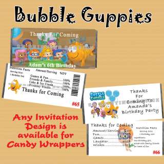 Candy Birthday Party Ideas on Birthday Invitations Bubble Guppies You Print Personalized Custom Made