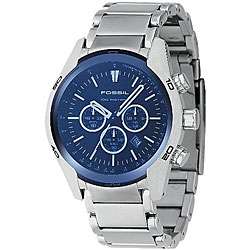 Fossil Mens Blue Dial Chronograph Watch  Overstock