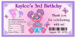 20 ABBY CADABBY BIRTHDAY PARTY FAVORS ~ WATER BOTTLE LABELS  