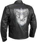 Black River Road Ride Free Graphix Leather Mens Motorcycle Jacket Size 