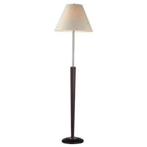   Lite FL100 1 Light Floor Lamp in Mahogany Finish/Flax Linen Baby