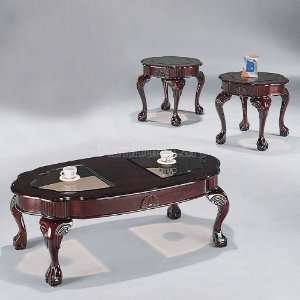   Imports Cherry Traditional 3 Piece Occasional Table Set 28992: Home
