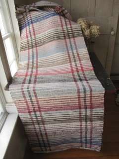 Vintage European RAG RUG carpet stair runner 3 yards X 26 ~striped 