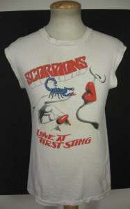 VINTAGE THE SCORPIONS LOVE AT FIRST STING US TOUR T SHIRT 1984 LARGE 