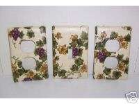 Light Switch Plate/Outlet Covers with Grape vine design  