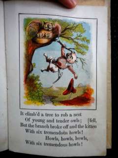 1880 antique victorian ROBBER KITTEN color VIOLENT CHILDRENS BOOK 