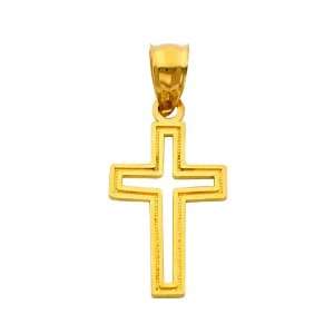   : 14K Yellow Gold Religious Cross Charm Pendant: GoldenMine: Jewelry