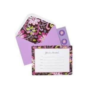 Vera Bradley Invitations   12 fill in withl lined envelopes & stickers 