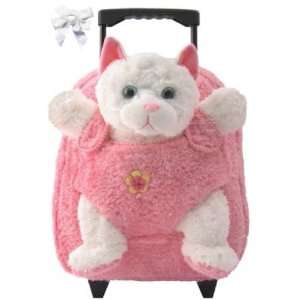  2 Item Bundle: Kreative Kids 8099 Pink & White Cat Plush 