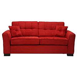 Chey Crimson Red Microfiber Sofa  