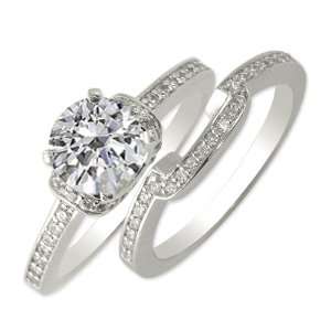   VS Clarity,FG Color) Bridal Set Ring & Wedding Band with Center Stone
