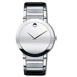 Movado Sapphire Mens Stainless Steel Watch  