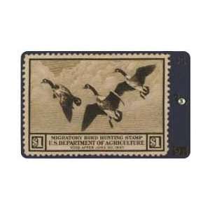   Phone Card Duck Hunting Permit Stamp Card #3 Void After 1937 Canada