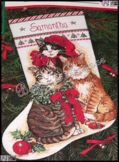Dimensions DECORATED KITTIES STOCKING Cats Counted Needlepoint 