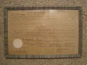 Franklin Pierce signed autograph 1856 Land Grant President VERY RARE 
