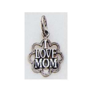  14kt White I Love Mom Charm   D1830 Jewelry