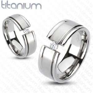   Band Ring with 3mm Clear Cubic Zirconia   Sizes 05 13, 6 Jewelry