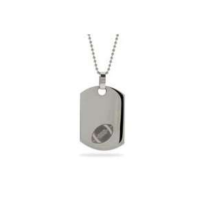  Engravable Stainless Steel Engravable Football Dog Tag 
