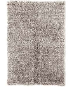 Hand woven Flokati Grey Wool Shag Rug (10 Round)  Overstock