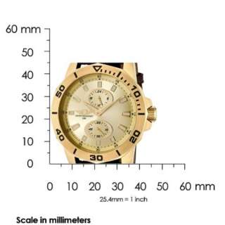 Invicta Mens 18k Gold Plated Dial and Case Brown Leather 43663 004 I 
