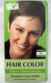 Permanent Cream Hair Dye Color BLACK Ammonia Free  