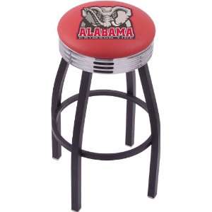 University of Alabama Steel Stool with 2.5 Ribbed Ring Logo Seat and 