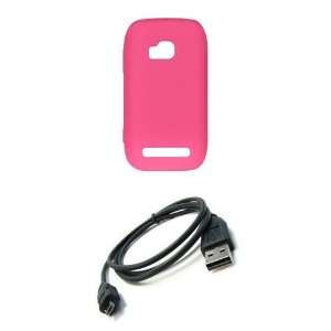   Soft Skin Case Cover + Atom LED Keychain Light + Micro USB Data Cable