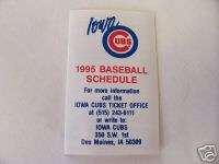 1995 Iowa Cubs American Association Pocket Schedule  