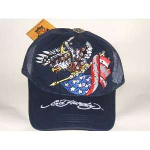  Ed Hardy American Eagle with Flag All Navy Blue w 