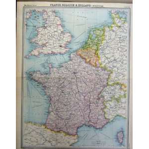  1920 France Belgium Holland Political Map