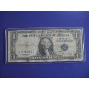   Silver Certificate Series 1935 Blue Seal Bill Note $1 E75766562I