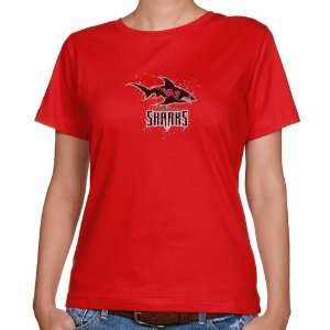  Jacksonville Sharks Ladies Red Scribble Sketch Classic Fit 