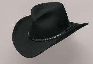CRUSHABLE COWBOY HAT Black FELT Medium  Retail $129 USA  