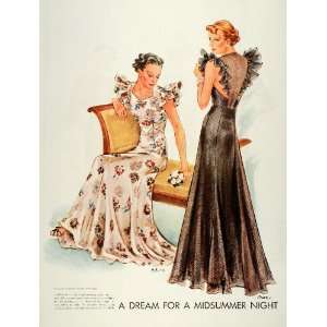  1936 Print McCalls Dressmaker Patterns Formal Gowns Frocks 