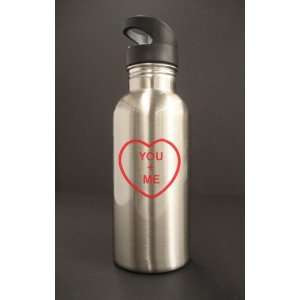    You + Me  Love   Silver Water Bottle #29SWB