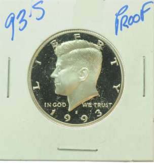 1993 S US MINT KENNEDY HALF DOLLAR PROOF 50 CENT COIN  